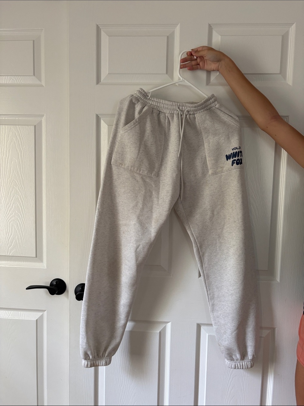 White Fox Boutique Light Heather Gray Track Joggers